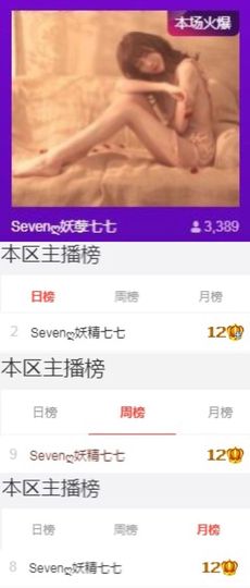 Sevenღ你七七呀主播照片