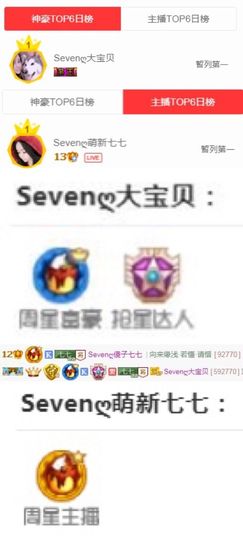 Sevenღ你七七呀主播照片