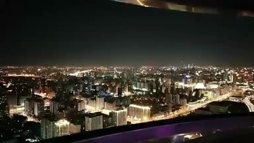 北京城夜景，奥林匹克塔上拍摄