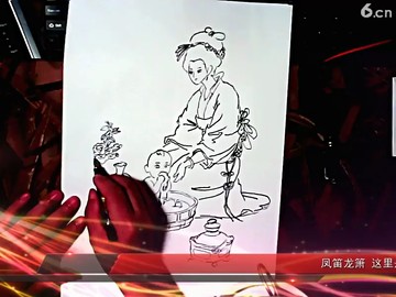 古代侍女给孩童洗澡
