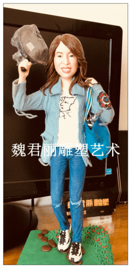 魏君丽雕像艺术主播照片