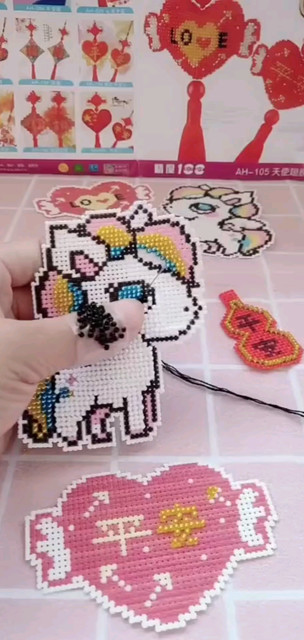 手工活珠绣简单好做，可拿回家