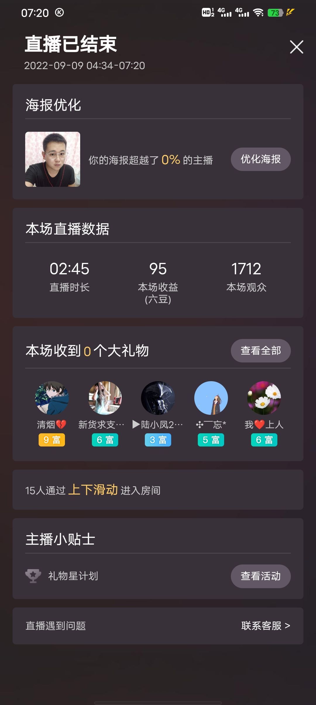 新人磕碜凡求支持。的主播照片