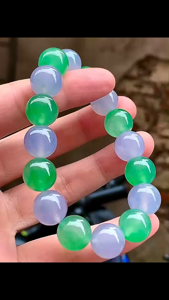 多彩玉石手串