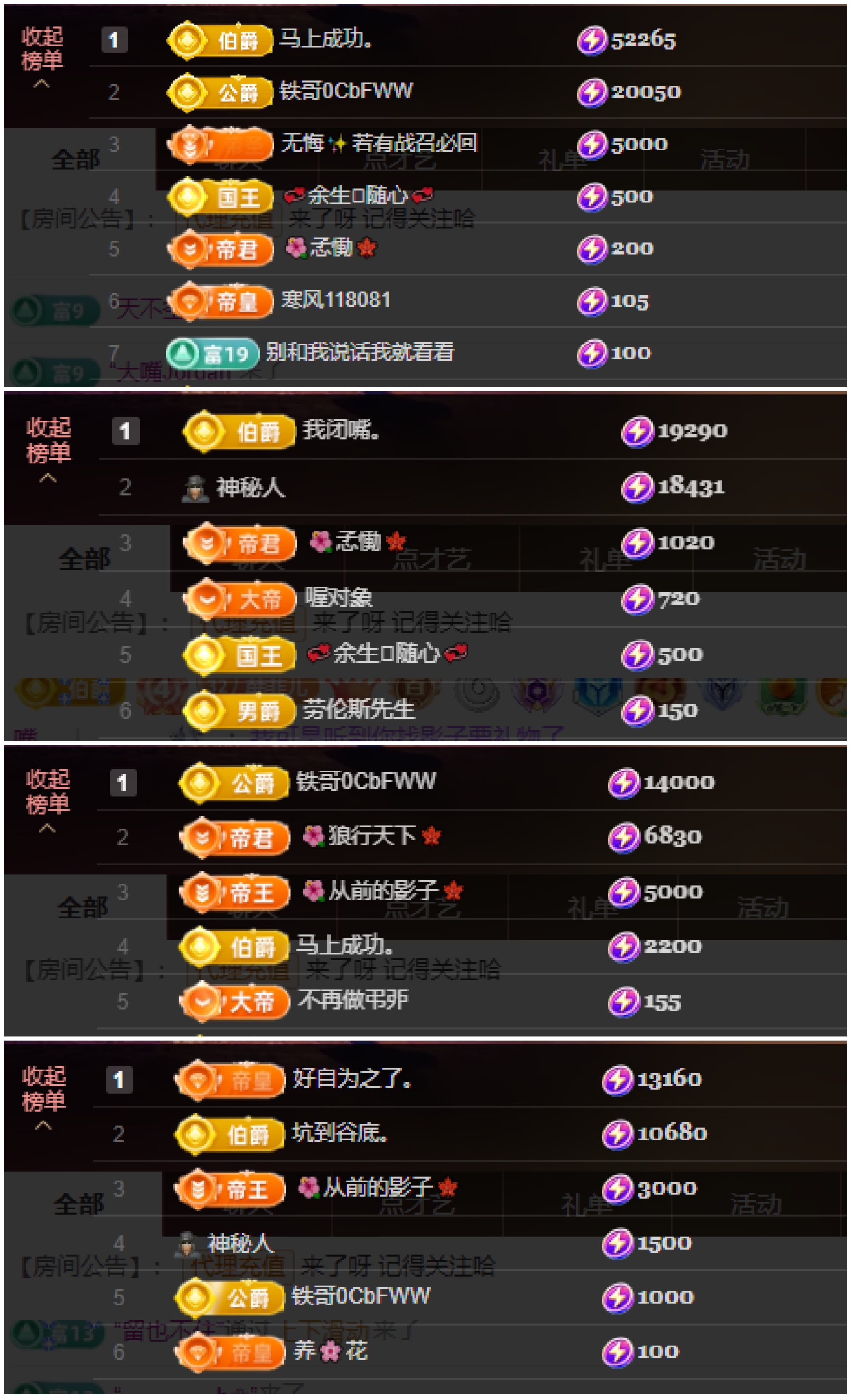 菲♥14冠感谢老板主播图片