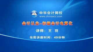 中华会计网校上海会计从业资格考试《初级会计电算化》基础班