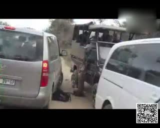 实拍南非豹子突袭敞篷车 死咬向导胳膊不放