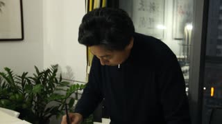 书法家张瑞祥与画家骆云在北京木易鼎尚文化传媒发展有限公司进行书画笔会交流