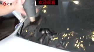 汽车贴膜 后档烤膜 专业手法贴膜视频 初学者教程