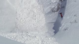 考眼力，在雪崩中来去自如的小白兔