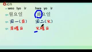 金福韩语零基础入门学习之怎么读星期二