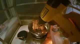 理工男の烤肉 热风枪烤羊肉串 第一人称视角（胸前）